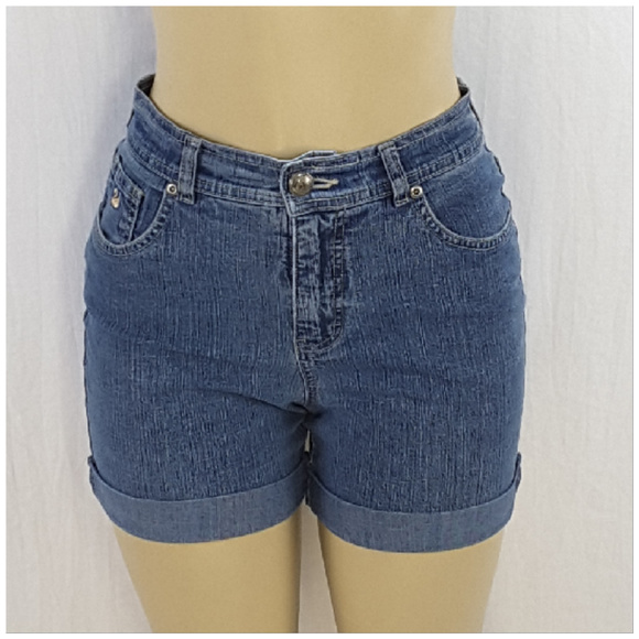 Gloria Vanderbilt Pants - GLORIA VANDERBILT, Cuffed Denim Shorts, Size 10